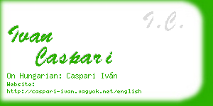ivan caspari business card